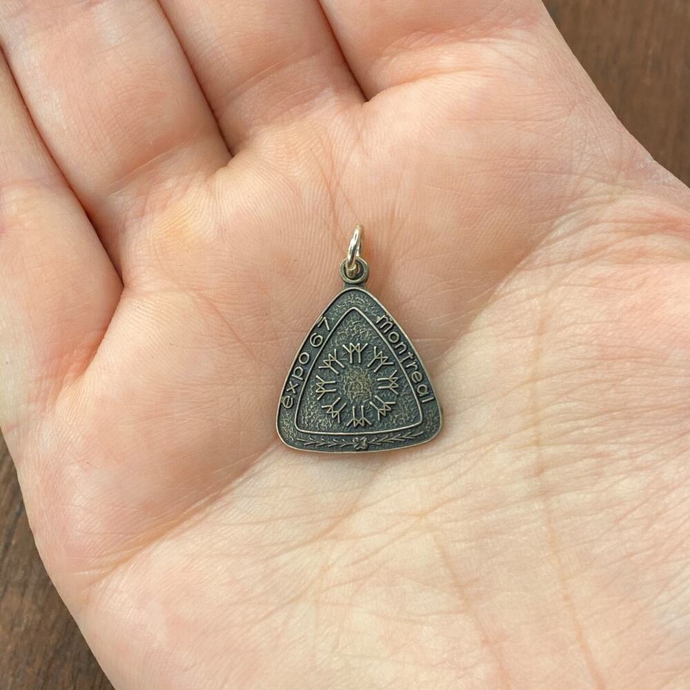 Vintage 925 Sterling Silver "Montreal Expo 67" Canada Pendant Bracelet Charm